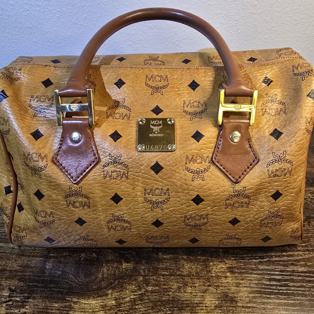 MCM Cognac Visetos Satchel